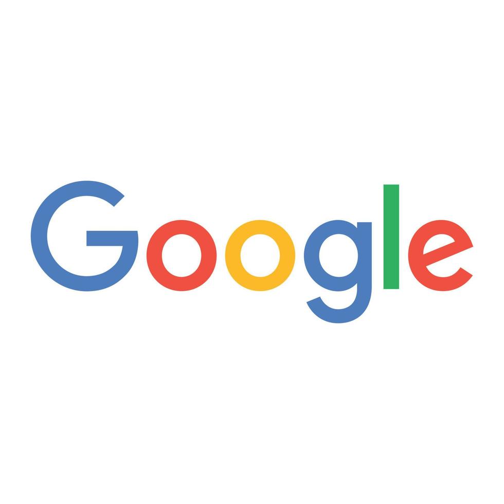 Google wordmark on transparent white background vector