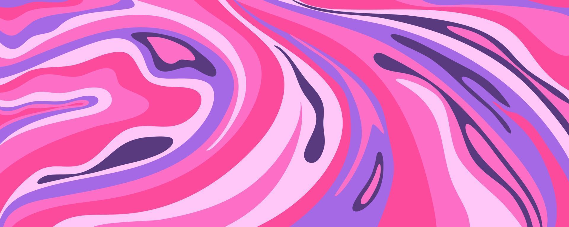 Wave y2k background for retro design. Liquid groovy marble pink background. Purple y2k pattern in modern style pink. Psychedelic retro wave wallpaper vector