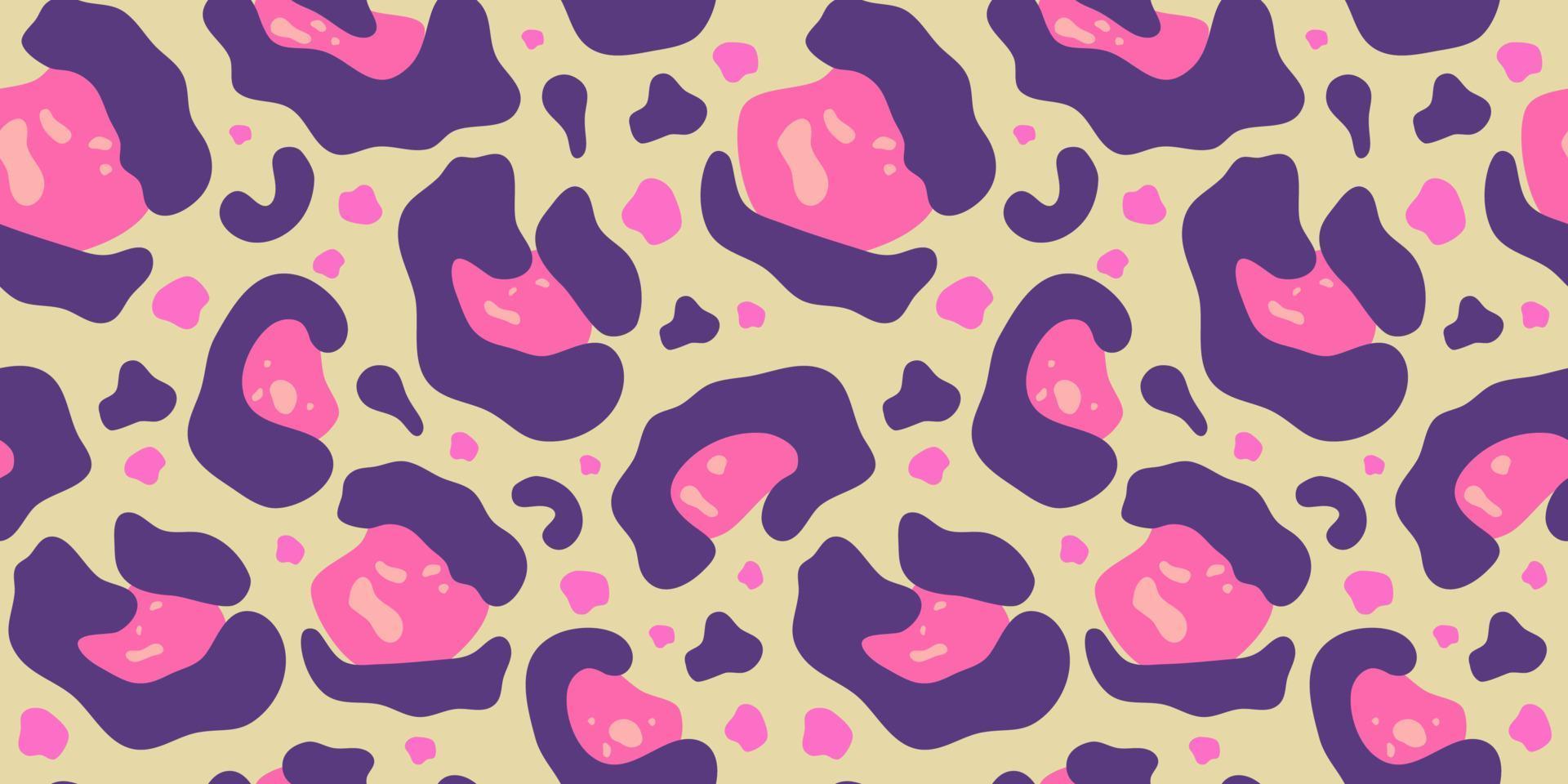 Y2k leopard seamless background. Psychedelic pink leopard print. Seamless abstract animal, skin pattern. Trendy illustration. Vector graphic illustration