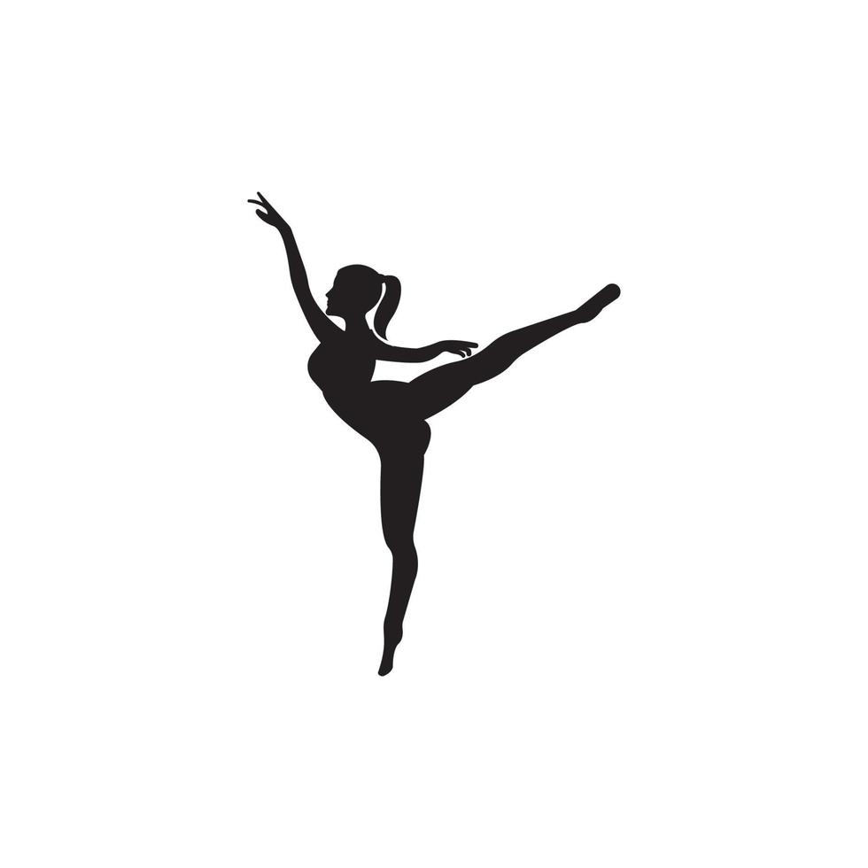 chica bailando ballet logo vector ilustración logo