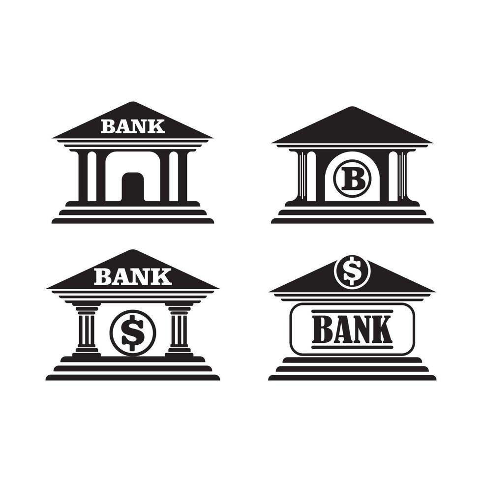 diseño de vector de logotipo de icono de banco