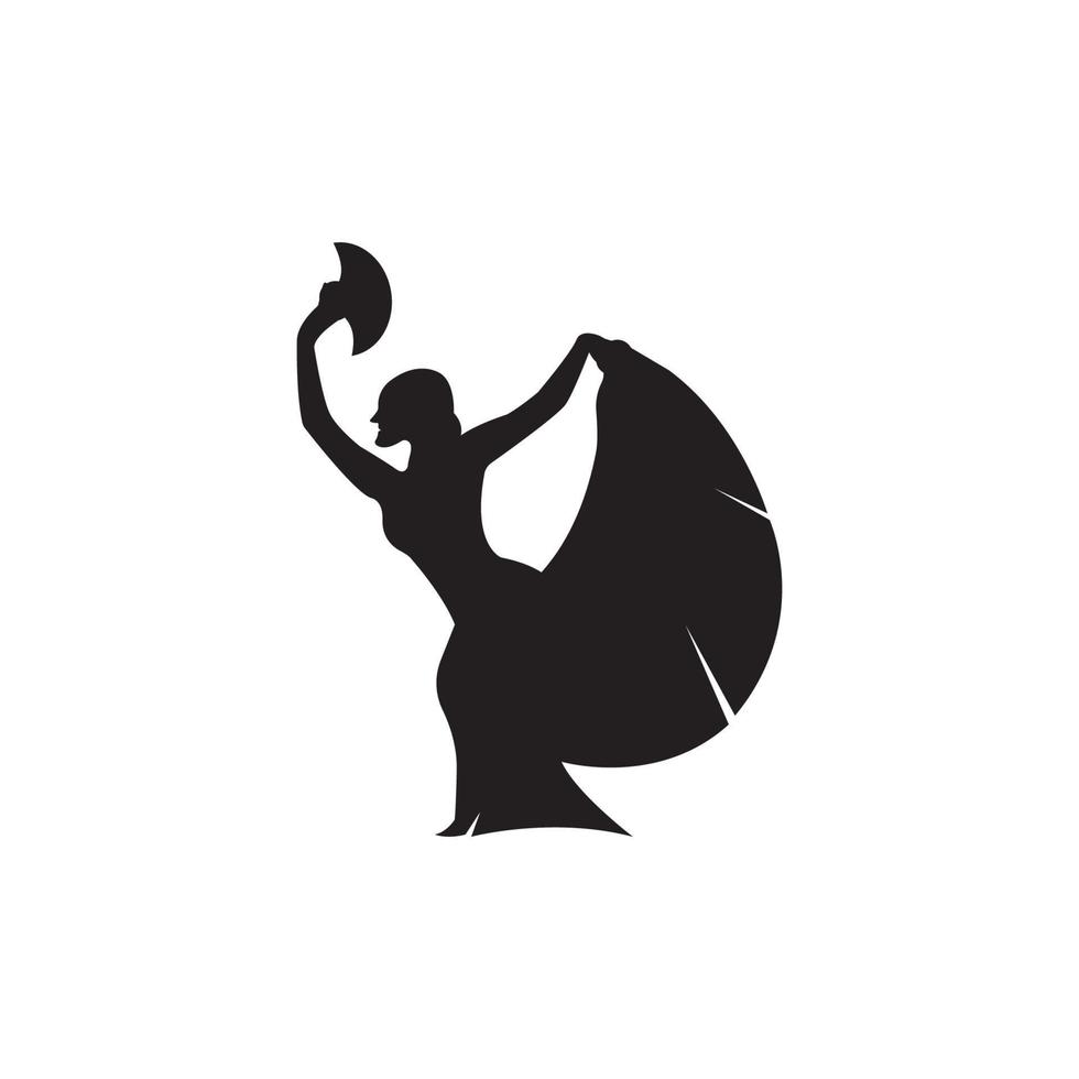 girl dancing traditional logo vector