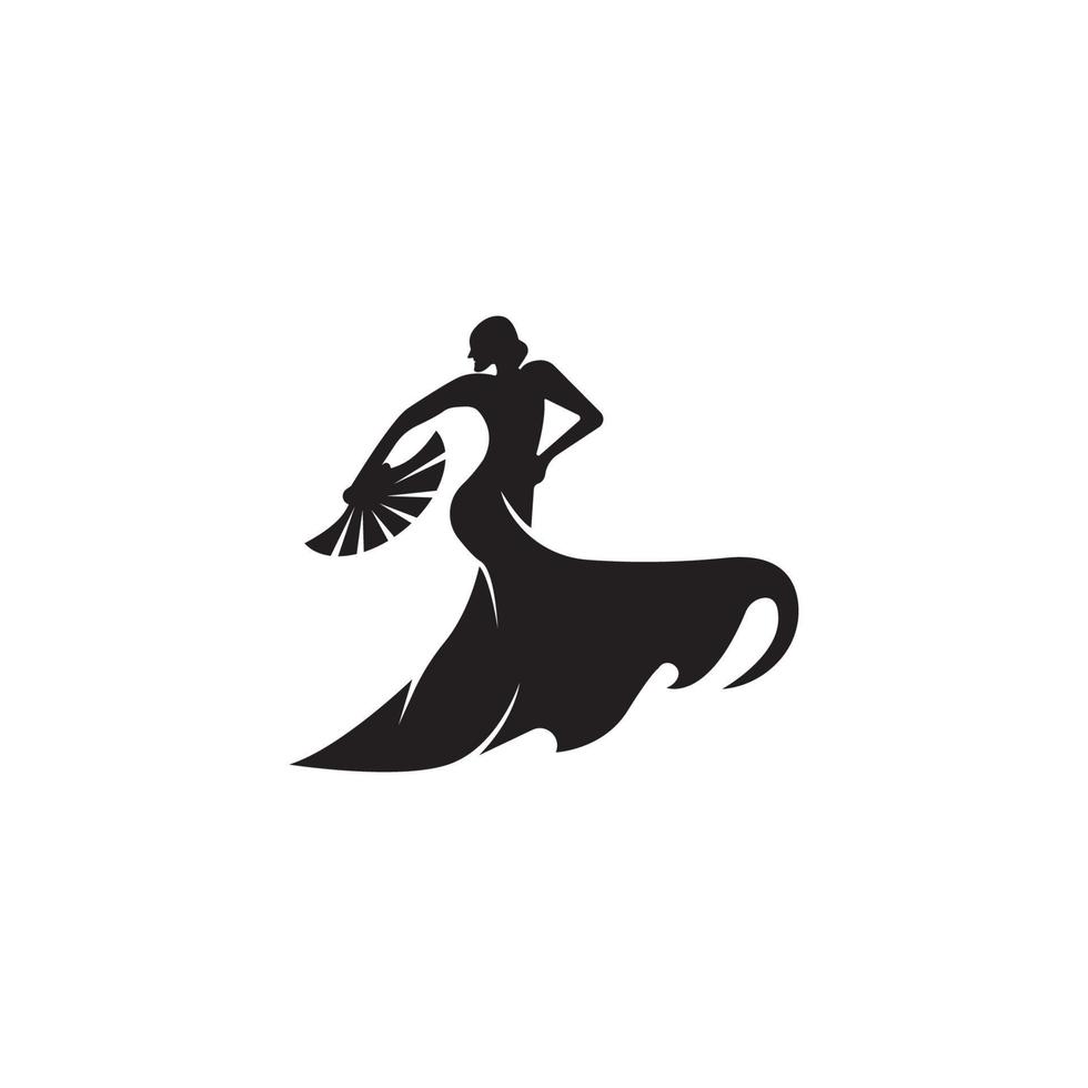 girl dancing traditional logo vector