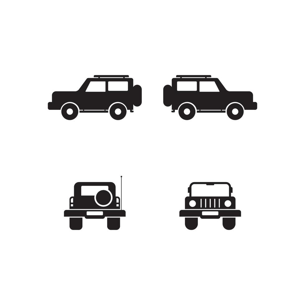 frente de ilustración de coche 4x4 negro vector