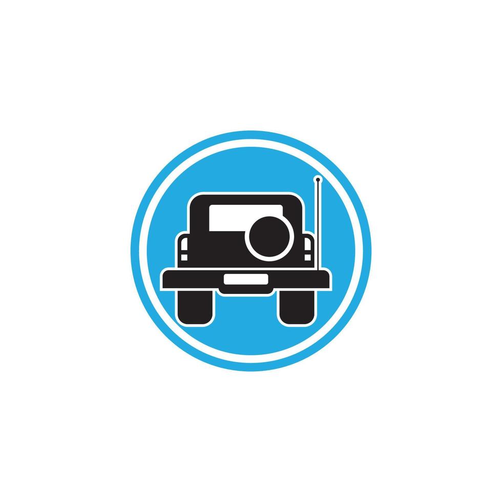 Black 4x4 car illustration front vector