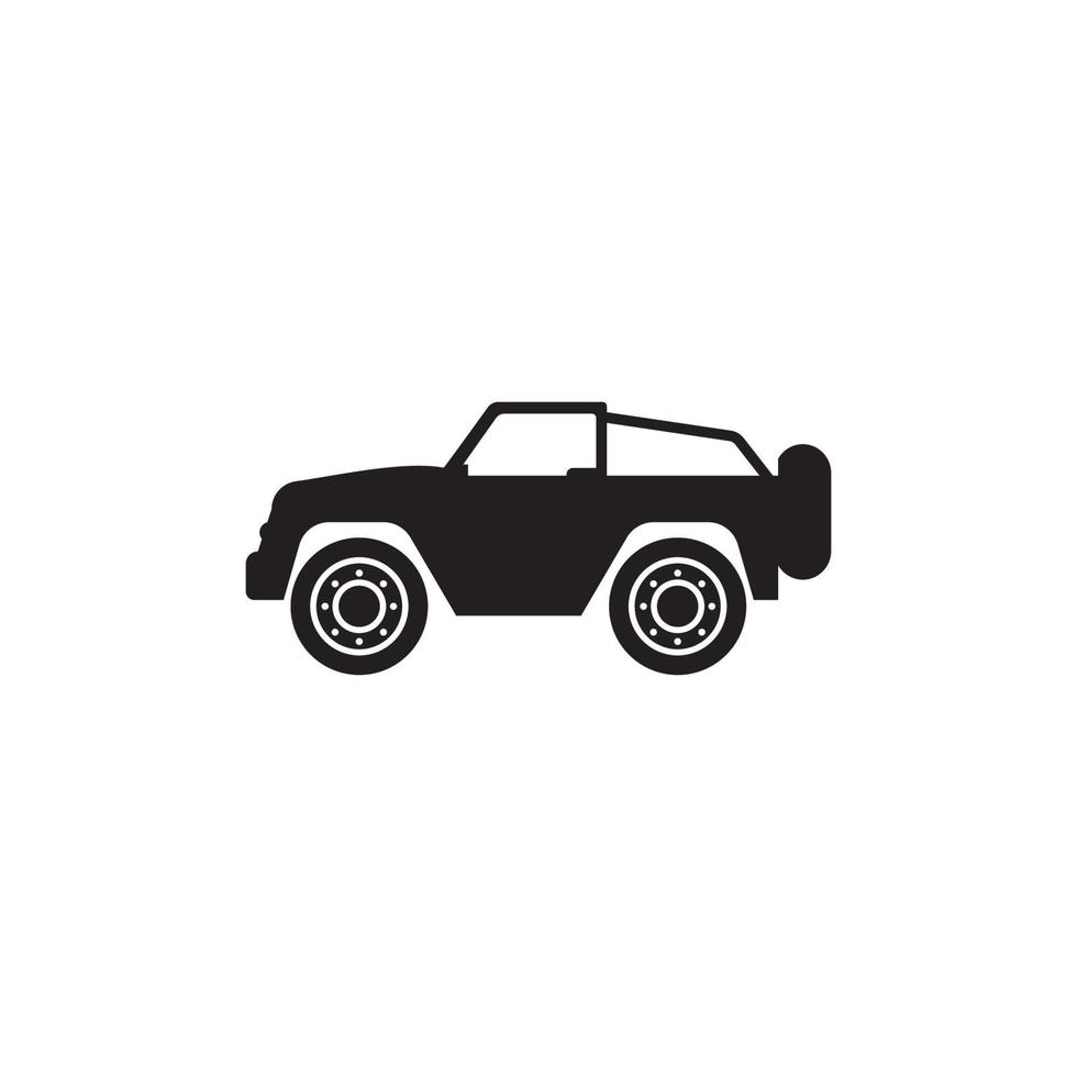 Black 4x4 car illustration front vector