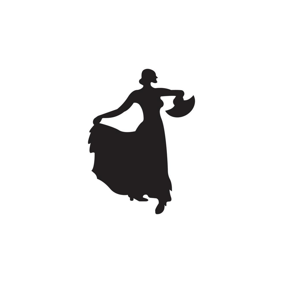 girl dancing traditional logo vector