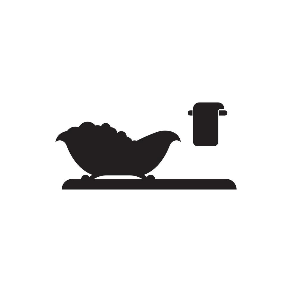 bathtub icon logo vector