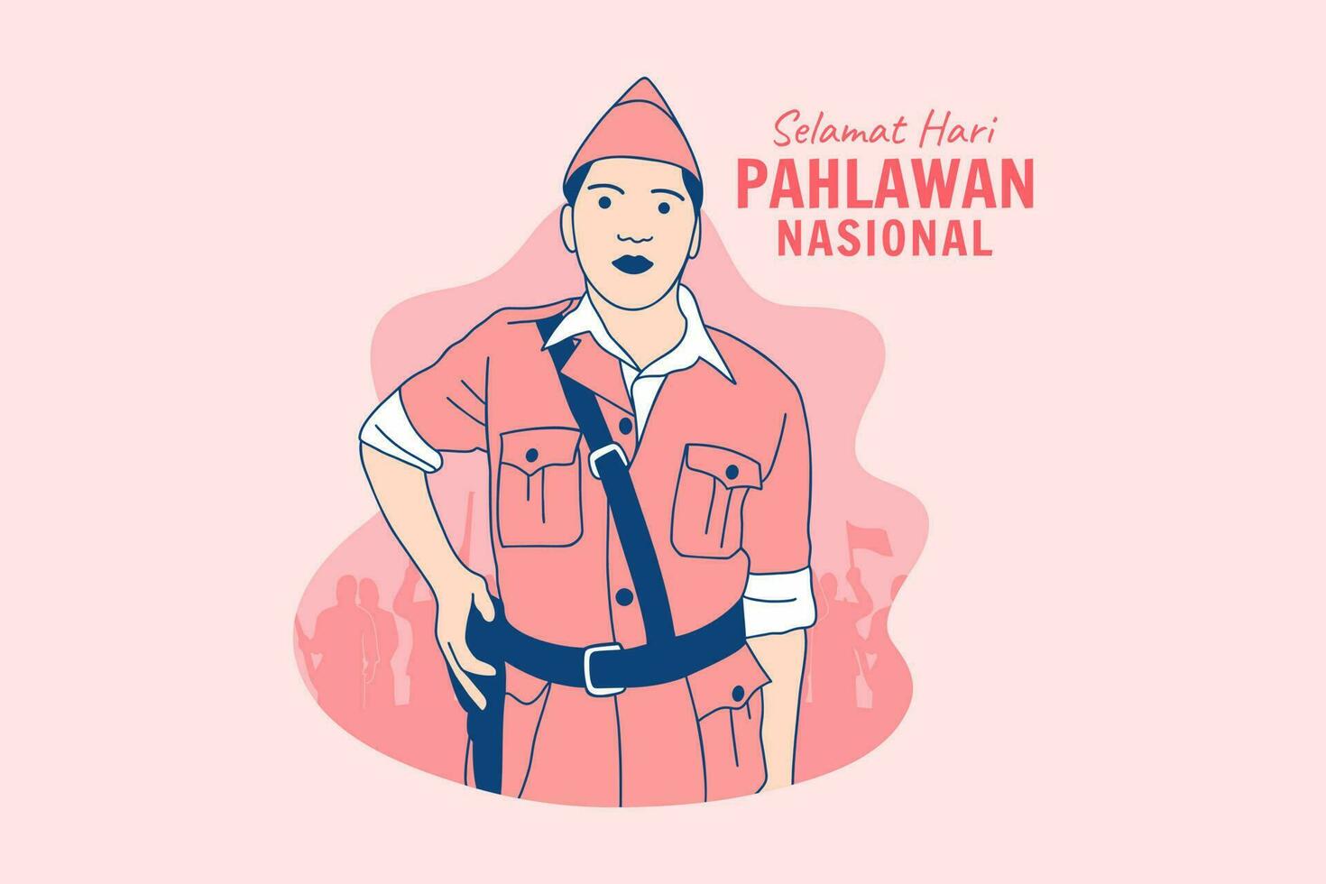 Illustrations Indonesian Heroes for Indonesian national Heroes Day Hari Pahlawan design concept vector