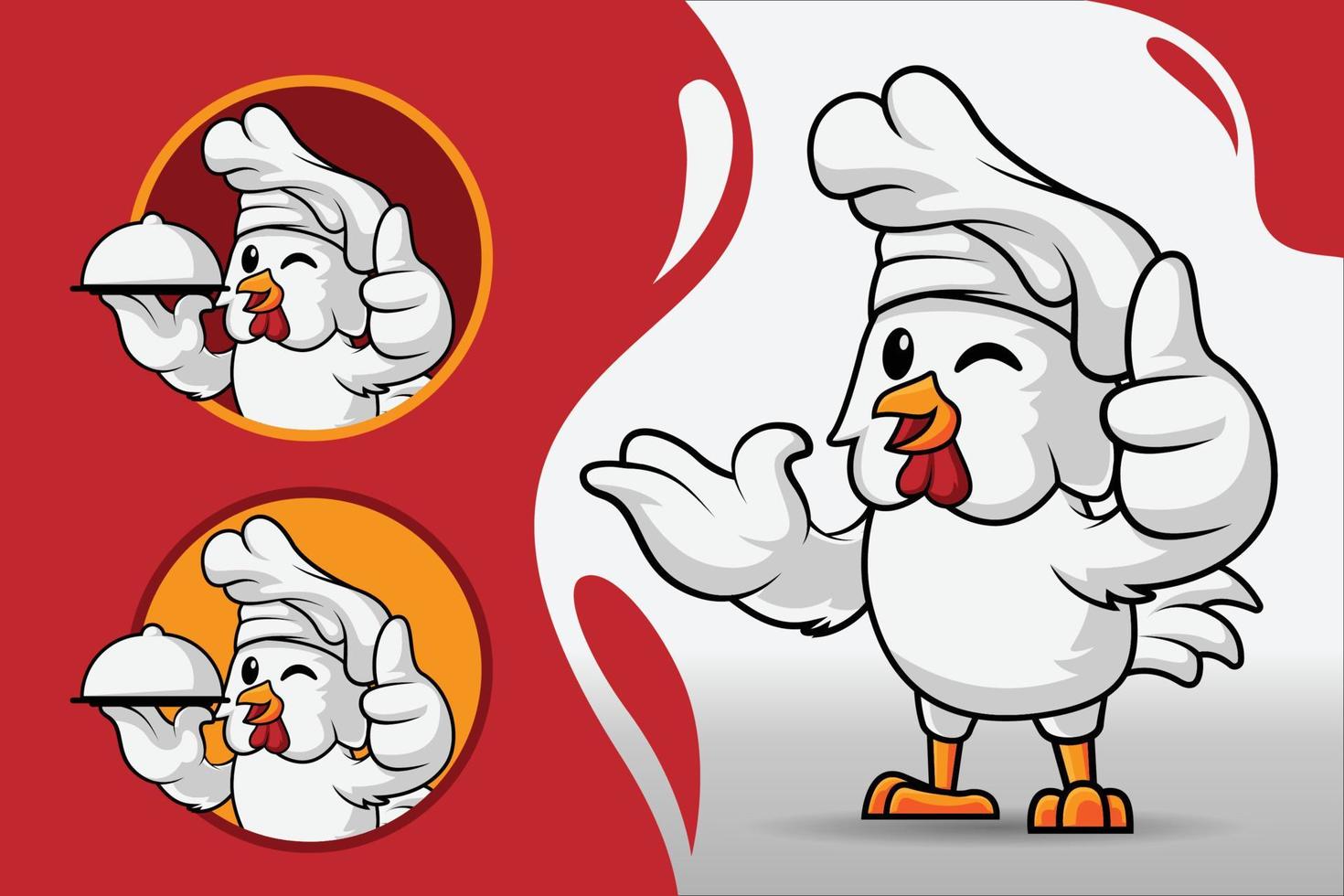 plantilla de elemento de diseño de vector de pollo chef