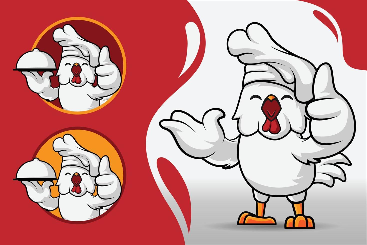 plantilla de elemento de diseño de vector de pollo chef