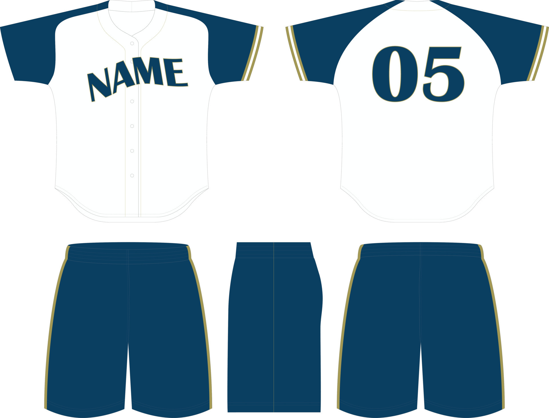 Softball uniform Jersey shorts Mock up 13949431 Vector Art at Vecteezy