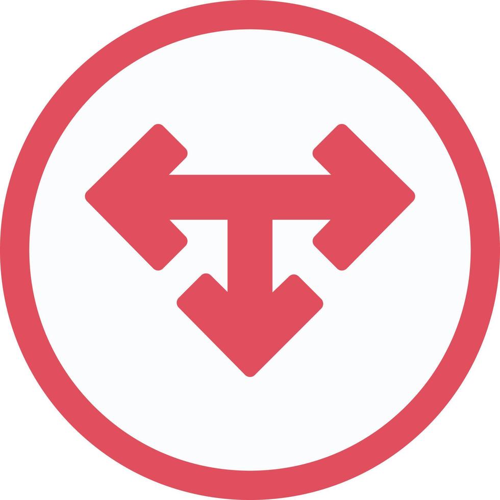 T Junction Flat Icon vector