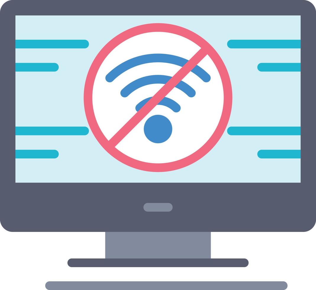 sin wifi icono plano vector