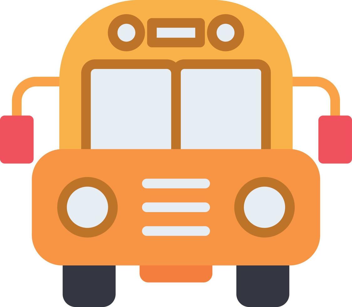 School Bus Flat Icon vector