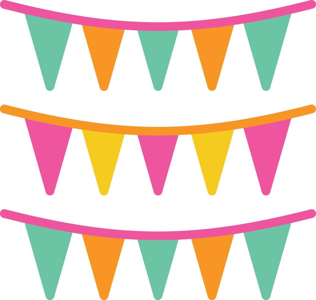 Bunting Flat Icon vector