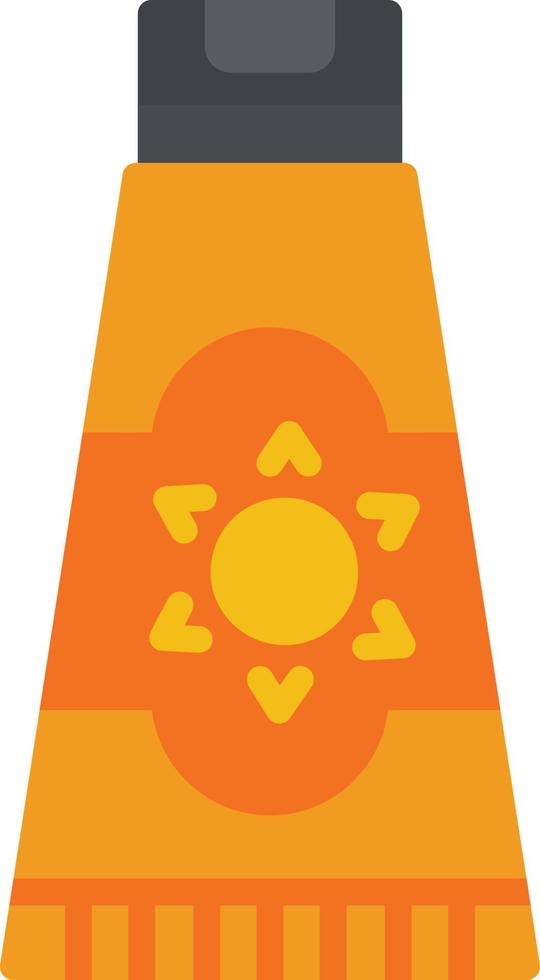 icono plano de crema solar vector