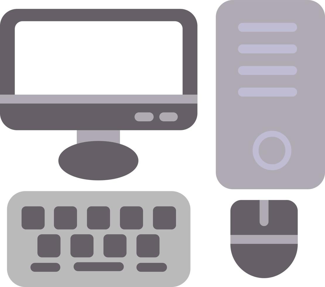 Computer Flat Flat Icon vector