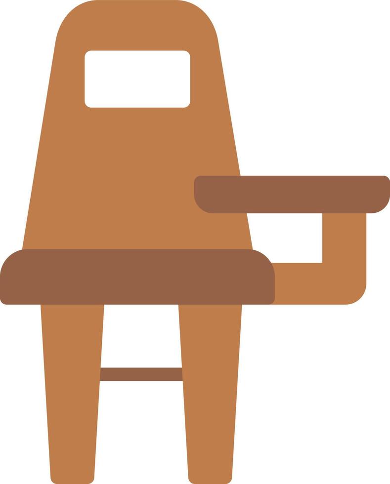 silla, plano, icono vector