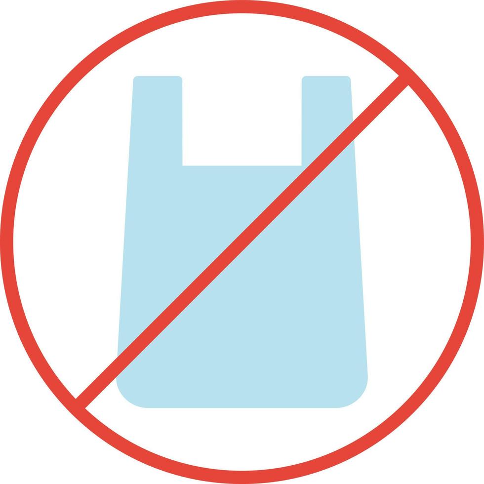 No Plastic Flat Icon vector