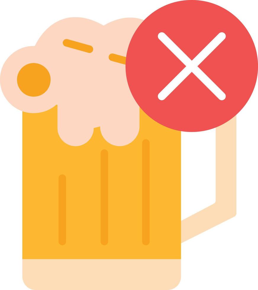 No  Beer Flat Icon vector