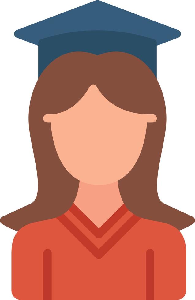 estudiante, plano, icono vector