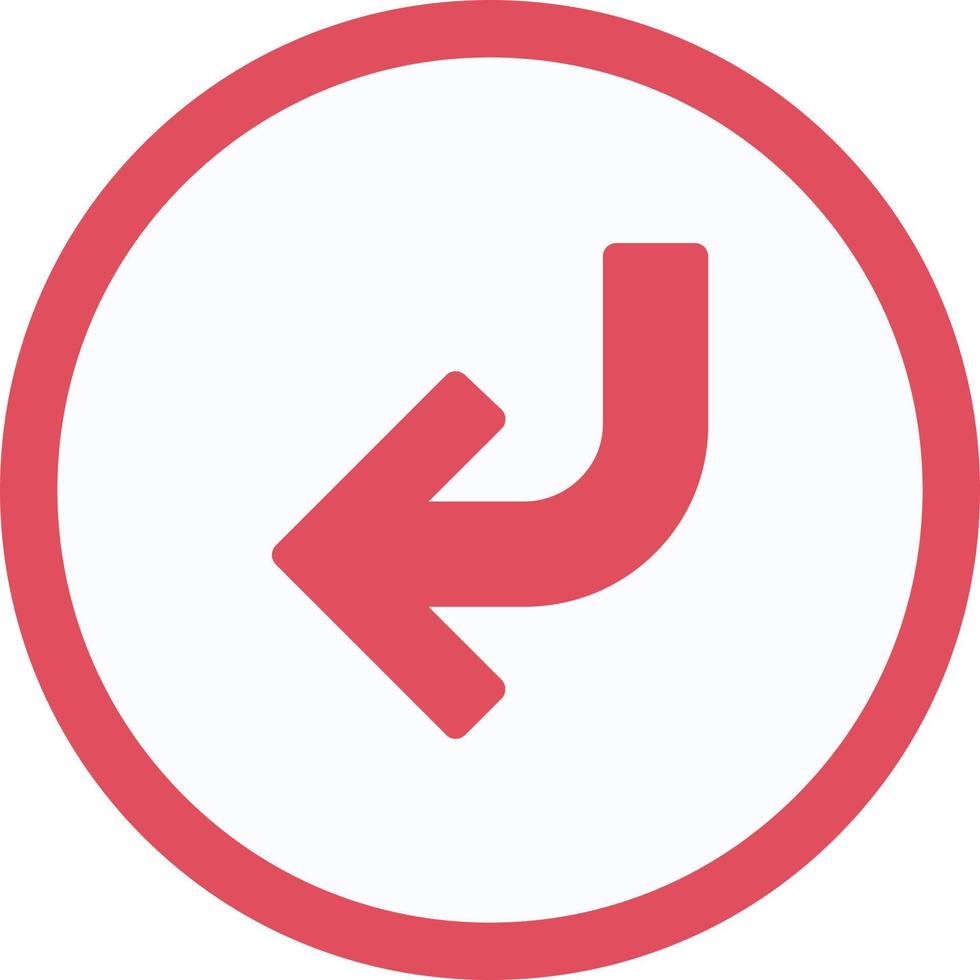 Turn Left Arrow Flat Icon vector