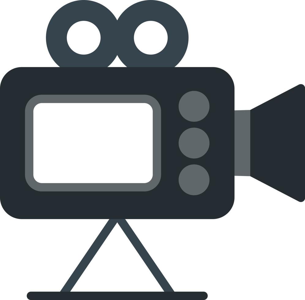 icono de cámara de video plana vector