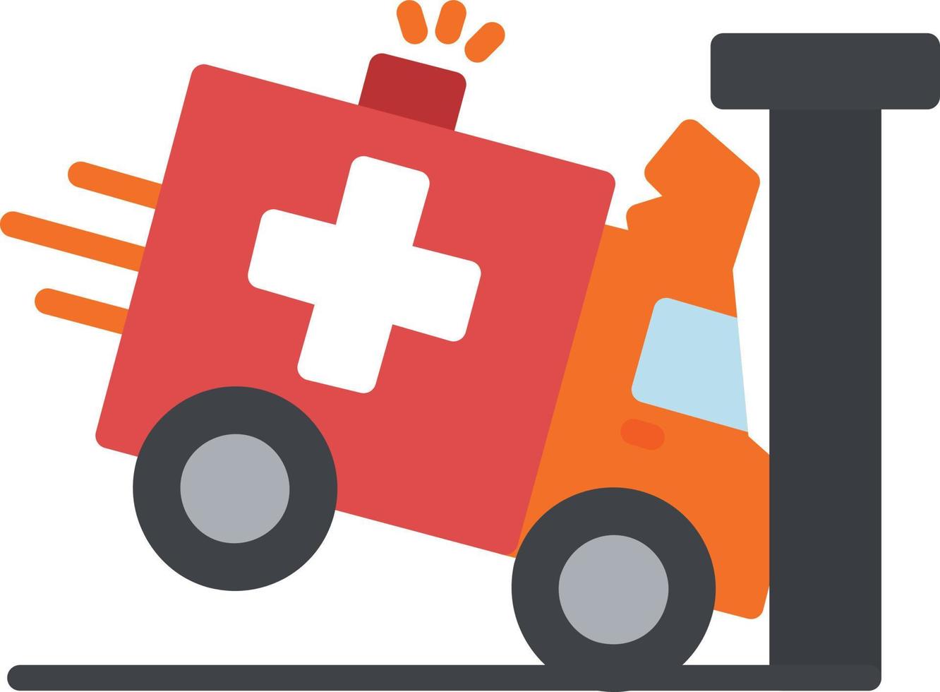 Ambulance Accident Flat Icon vector