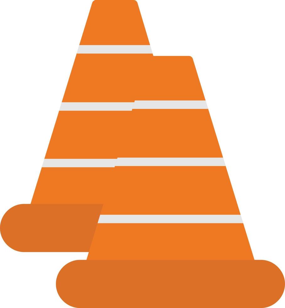 Traffic Cone Flat Icon vector