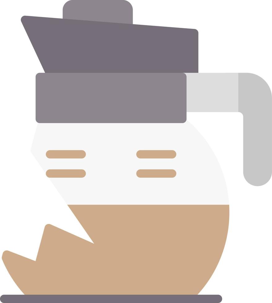 icono plano de cafetera rota vector