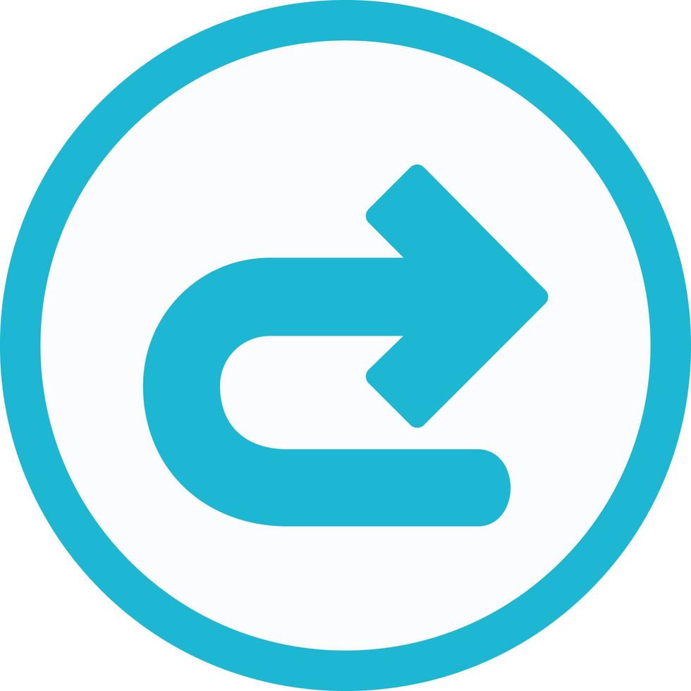 Turn Right Arrow Flat Icon vector