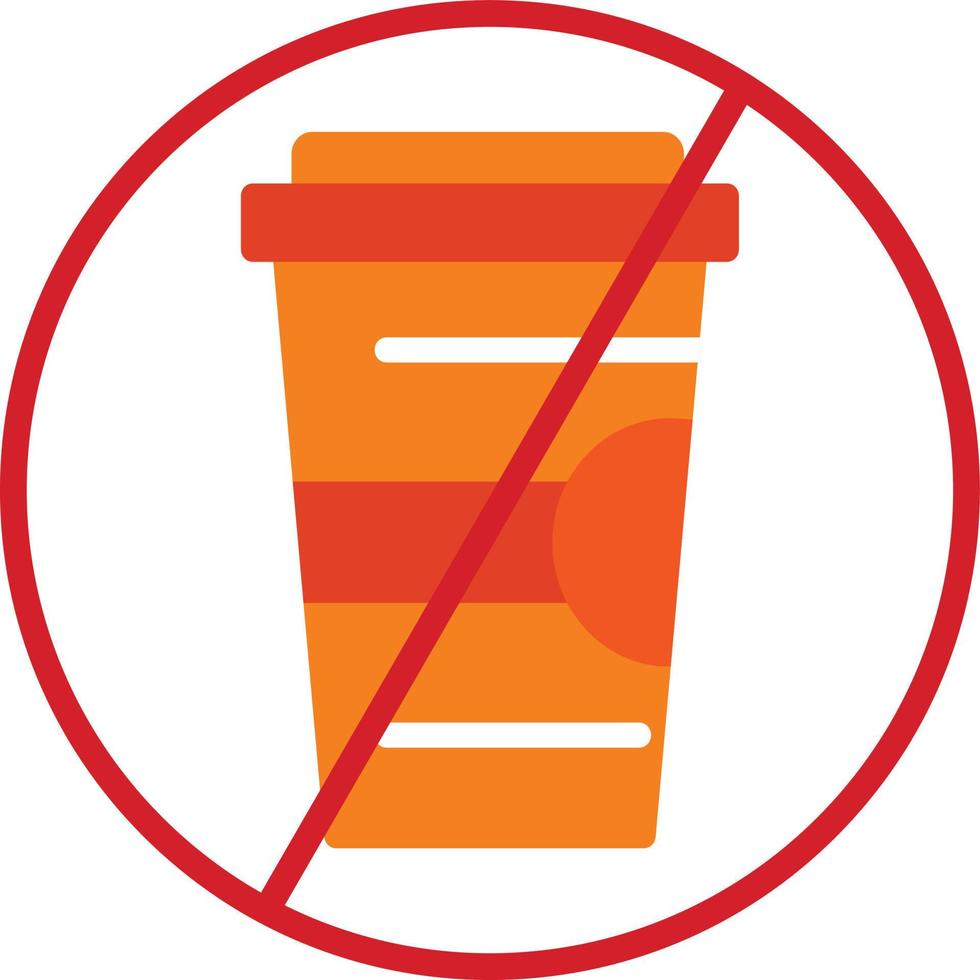 No Drink Flat Icon vector