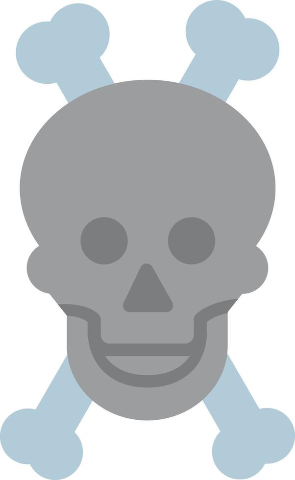 icono plano de cráneo y huesos vector