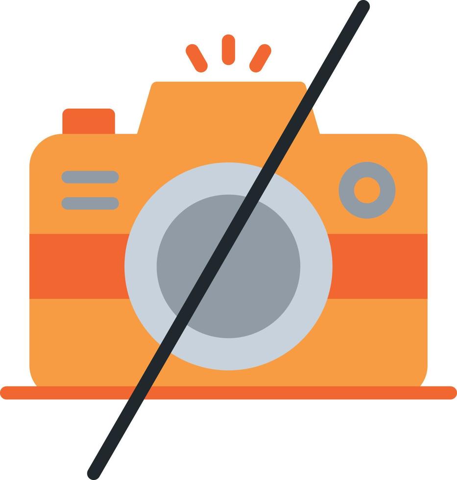 Ban Camera Flat Icon vector