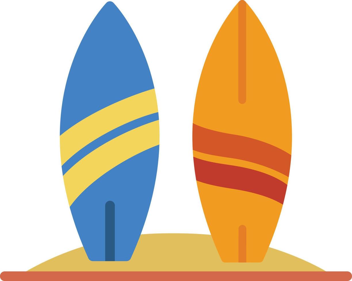 icono plano de tablas de surf vector