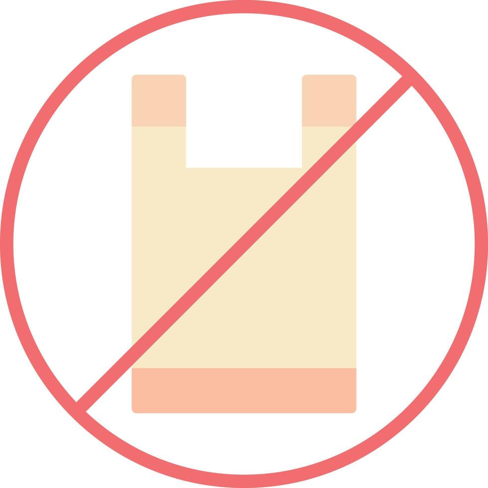 No Plastic Bag Flat Icon vector