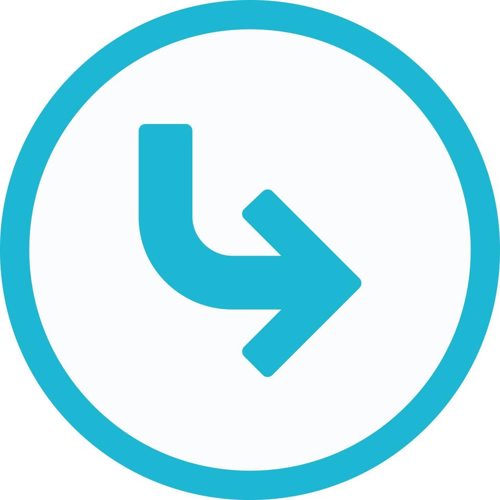Turn Right Arrow Flat Icon vector