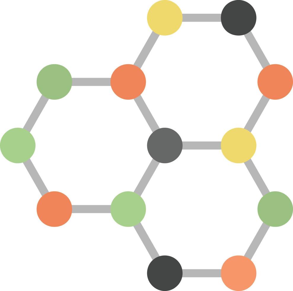 icono plano de estructura hexagonal vector