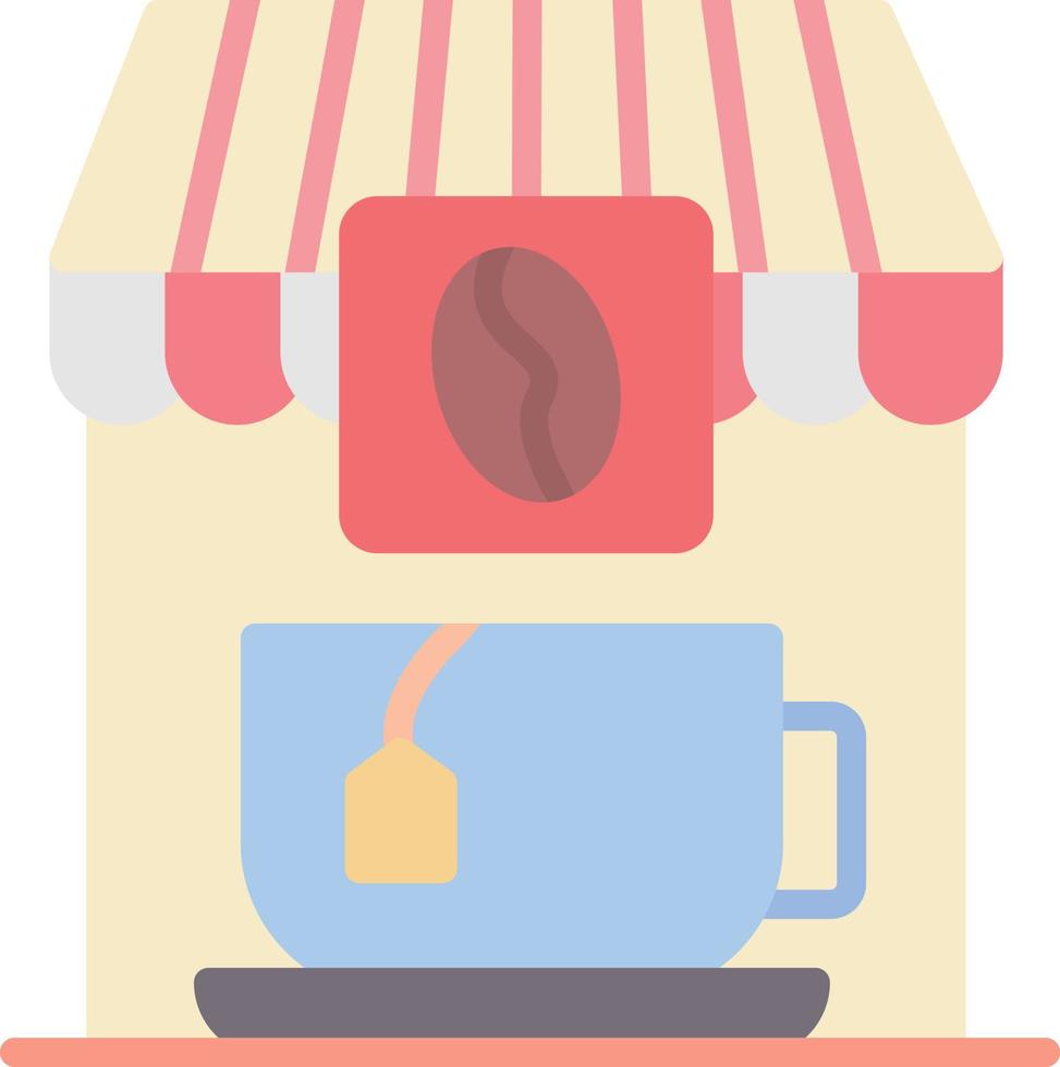 icono plano de la cafetería vector