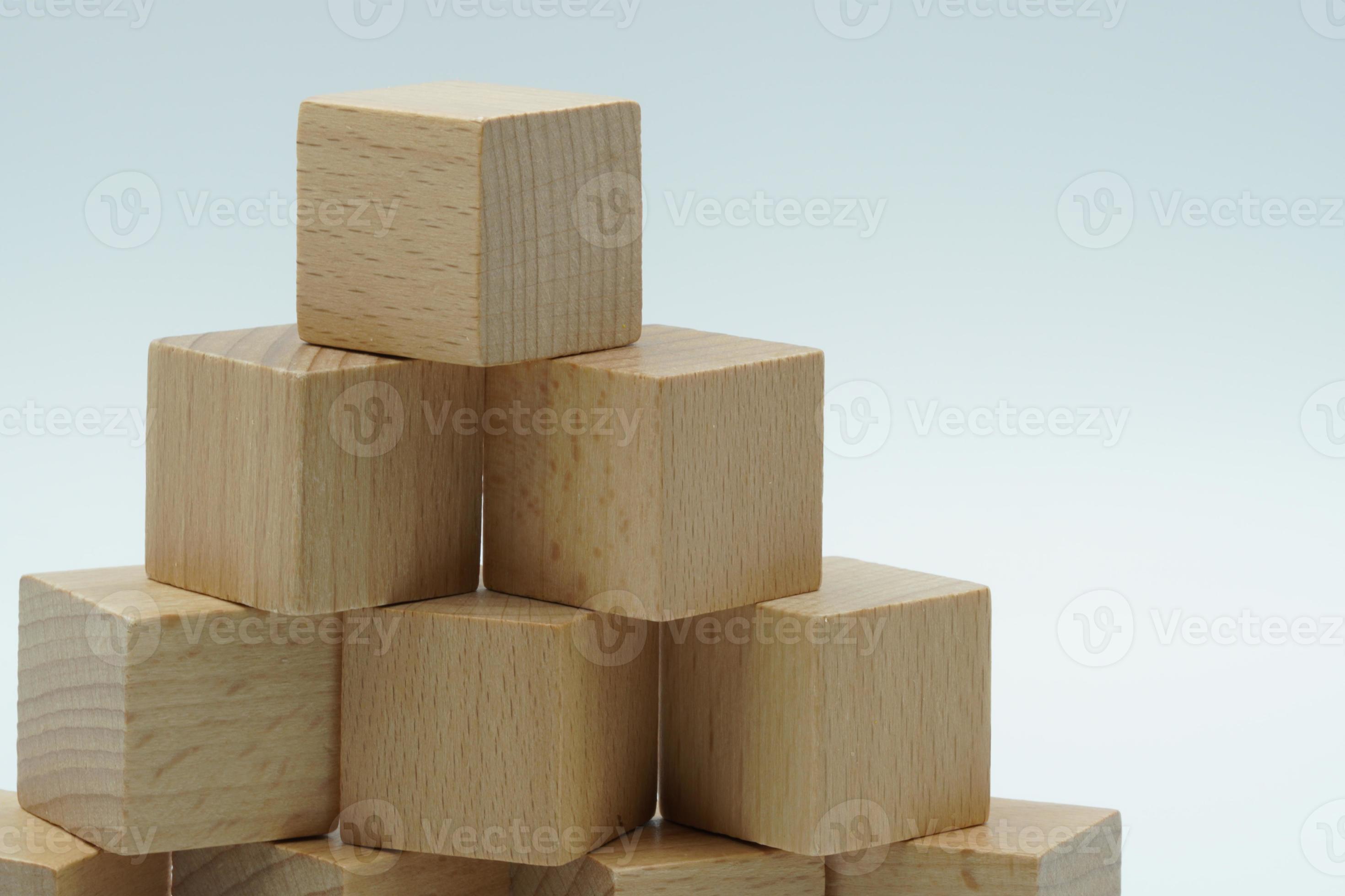 wooden building blocks wood cube building blocks 13952457 Stock Photo