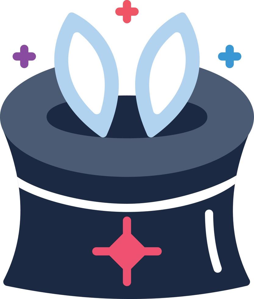 icono plano de truco de sombrero vector