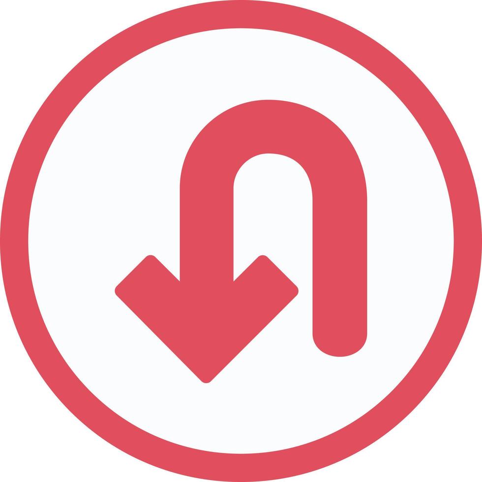 Turn Down Arrow Flat Icon vector
