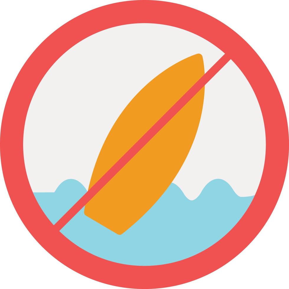 No Surf Flat Icon vector