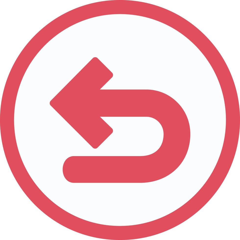 Turn Left Arrow Flat Icon vector