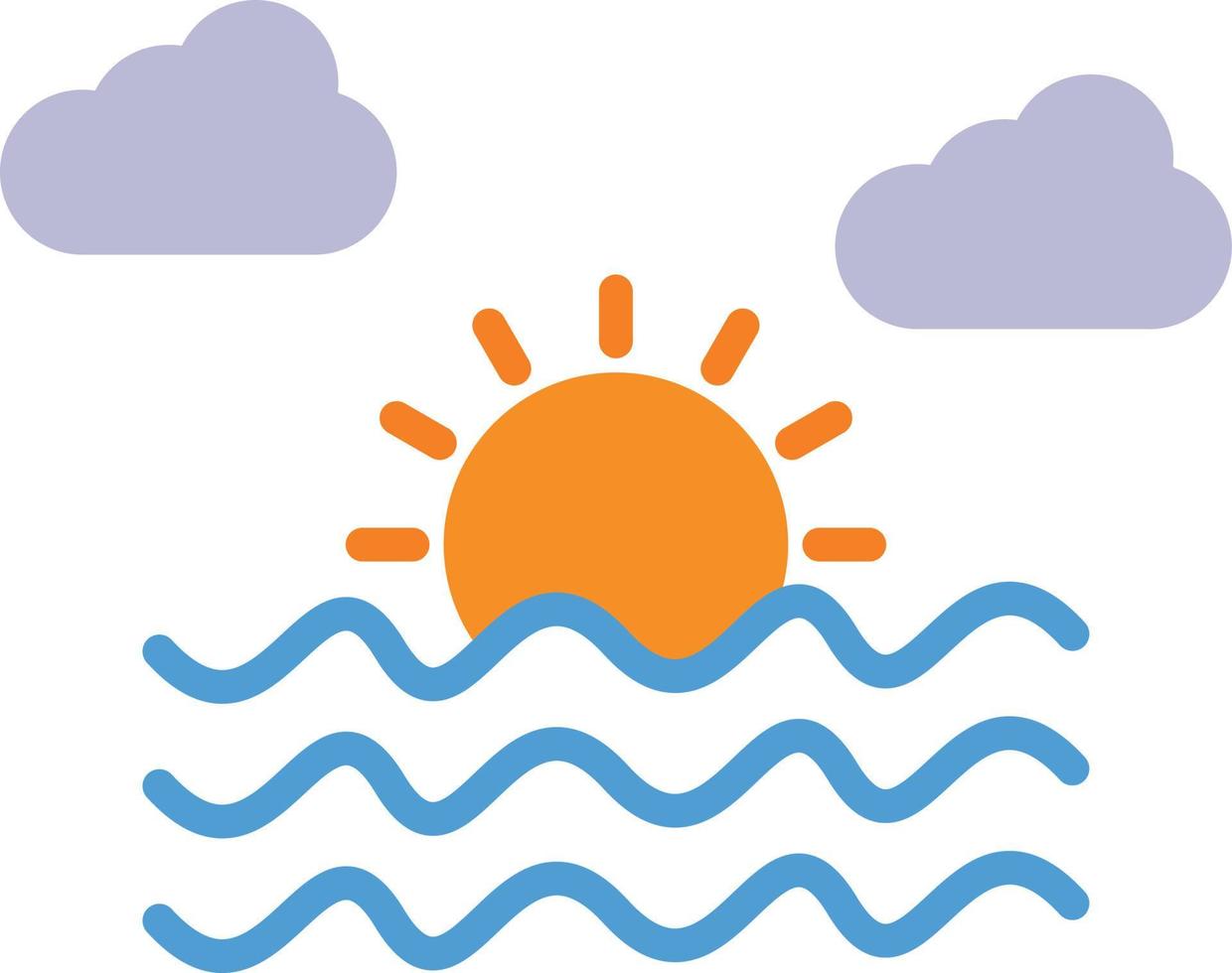 Sunset Flat Icon vector