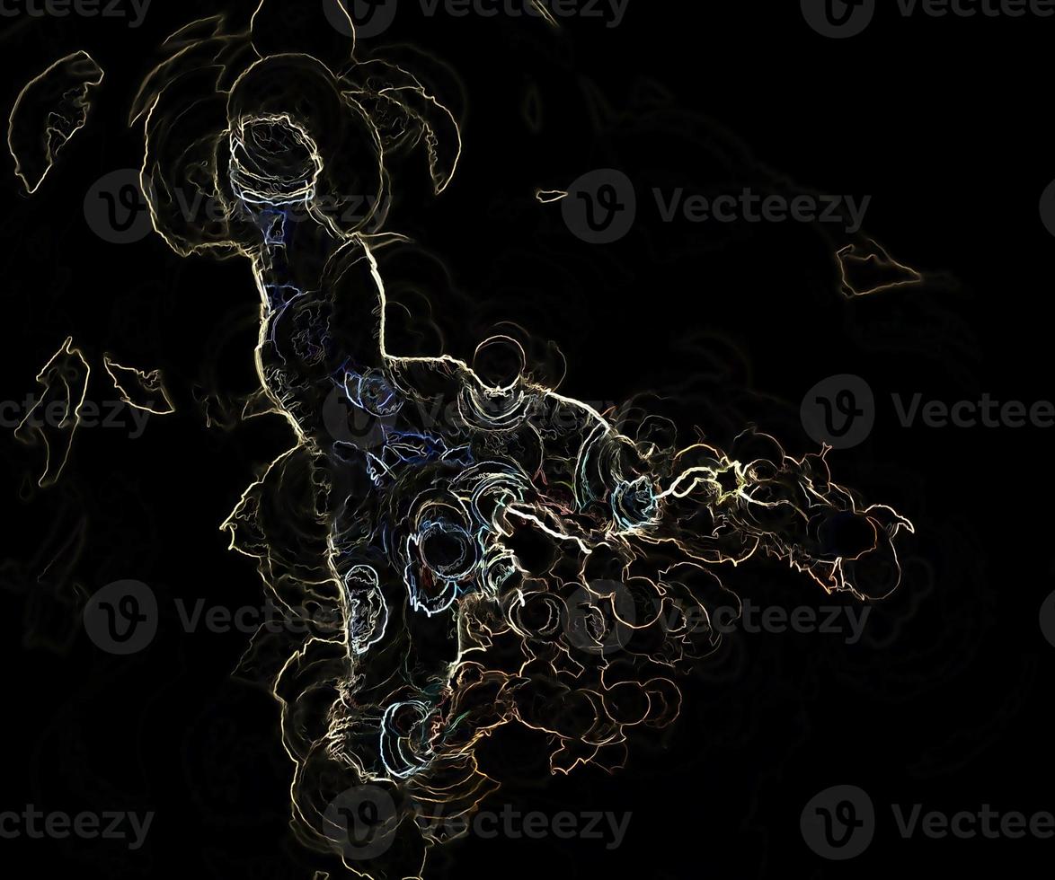 Digital Rendering Christmas Lights Electric BackgroundDigital Illustration High Energy Beautiful Background photo