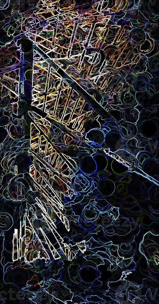 Digital Illustration Geometric Architecture Postcard Background Effect photo