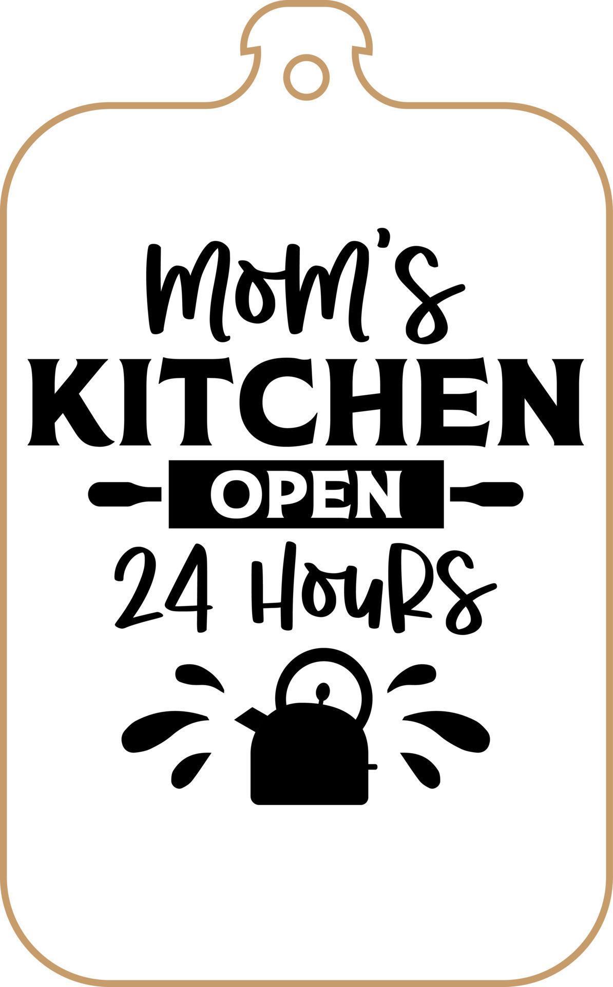 Kitchen apron poster design with cutting board text hand written