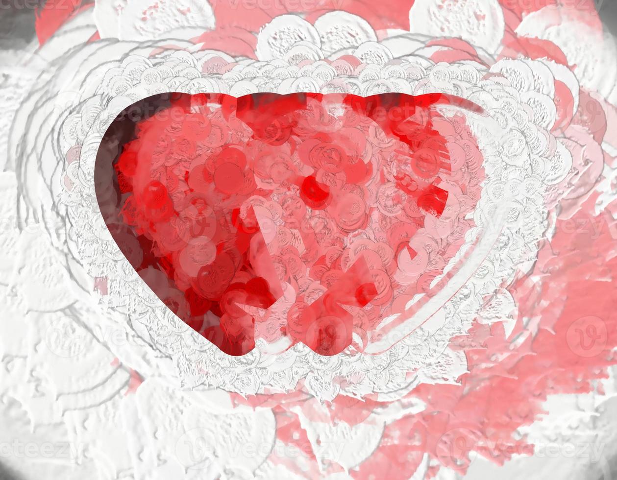 3D Rendering Romantic Heart Background photo